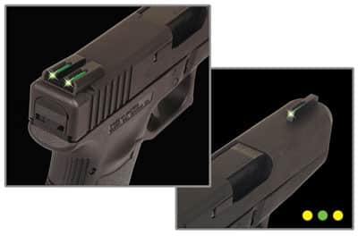TruGlo TG131MPTY TFO Green/Tritium/Fiber Optic Front Sight-Yellow/Tritium/Fiber Optic Rear Sight Smith & Wesson M&P