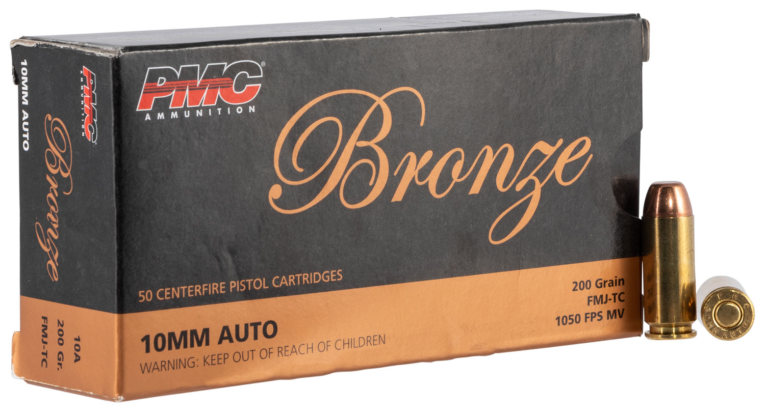 PMC 10A Bronze 10mmAuto 200gr Full Metal Jacket Truncated Cone 50 Per Box/20 Case