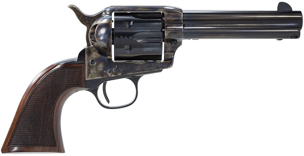 Taylors & Company 4107DE Smoke Wagon Deluxe 357 Mag 6rd 4.75" Blued Cylinder & Barrel Color Case Hardened Steel Frame Checkered Walnut Grip (Taylor Tuned)