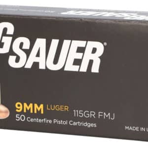 Sig Sauer E9MMB150 Elite Ball 9mmLuger 115gr Full Metal Jacket 50 Per Box/20 Case