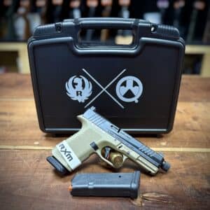 RUGER RXM 9MM FDE WITH TIMNEY TRIGGER & ORIGINAL BOX