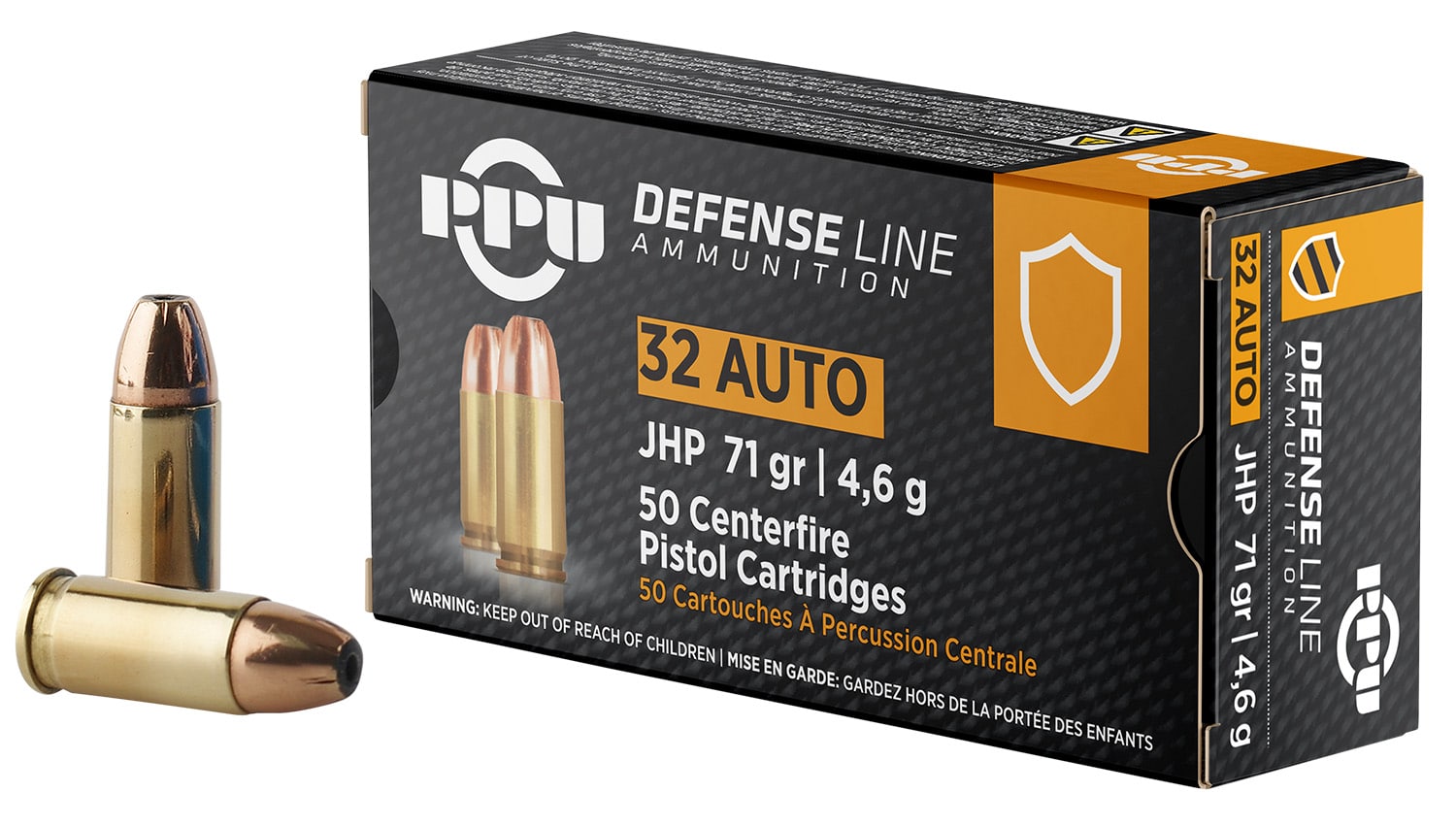 PPU PPD32A Defense 32ACP 71gr Jacketed Hollow Point 50 Per Box/20 Case