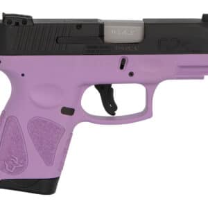 Taurus 1G2S931LP G2S Compact Frame 9mm Luger 7+1 3.26" Matte Stainless Steel Barrel, Matte Black Serrated Alloy Steel Slide, Light Purple Polymer Frame w/Picatinny Rail & Polymer Grip, Right Hand