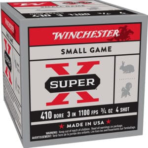 Winchester Ammo X413H4 Super X Heavy Game Load High Brass 410Gauge 3" 3/4oz 4Shot 25 Per Box/10 Case