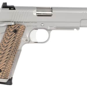 Dan Wesson 01807 Specialist 9mm Luger 10+1 5" Stainless Steel Barrel, Bead Blasted Serrated Stainless Steel Slide & Frame w/Beavertail & Picatinny Rail, Black/Brown G10 Grip, Ambidextrous