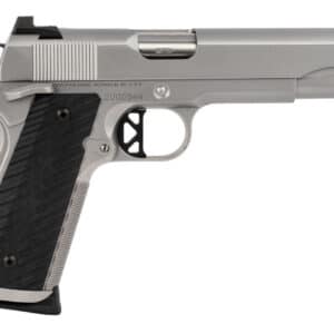 Dan Wesson 01824 Valor 45 ACP 8+1 5" Stainless Steel Barrel, Bead Blasted Serrated Stainless Steel Slide & Frame w/Beavertail & Picatinny Rail, Black G10 Grip, Ambidextrous