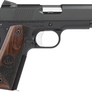 Dan Wesson 01838 Guardian 38 Super 9+1 4.25" Stainless Steel Barrel, Black Duty Serrated Stainless Steel Slide, Black Aluminum Frame w/Beavertail, Wood Grip, Ambidextrous