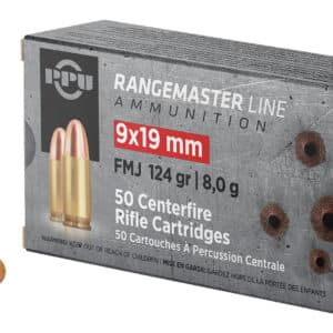 PPU PPRM9 Rangemaster 9mmLuger 124gr Full Metal Jacket 50 Per Box/20 Case
