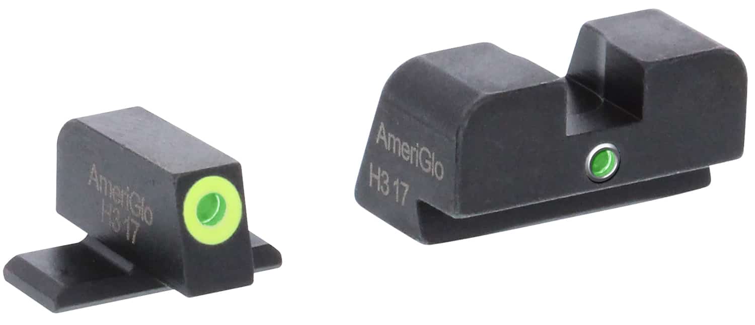 AmeriGlo SG301 i-Dot Sight Set for SIG Sauer Green Tritium LumiGreen Outline Front Sight-Green Tritium Rear Sight