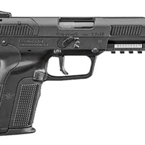 FN 3868900752 Five-seveN 5.7x28mm 4.80" Barrel 10+1, Matte Black Polymer Frame With Mounting Rail & Serrated Trigger Guard, Matte Black Steel Slide, Ambidextrous Safety
