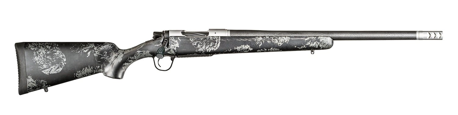 Christensen Arms 8010612700 Ridgeline FFT Full Size 22-250 Rem 4+1, 20" Stainless Steel Threaded Barrel, Stainless Aluminum Receiver, Black w/Gray Accents Fixed Sporter w/Flash Forged Technology Stock