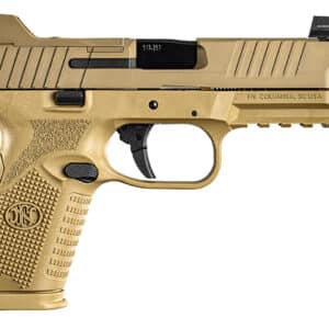 FN 66100746 509MT 9mm Luger 10+1, 4.50" Black Target Crown/Threaded Steel Barrel, Flat Dark Earth Optic Cut/Serrated Steel Slide, Flat Dark Earth Polymer Frame w/Picatinny Rail, Ambidextrous