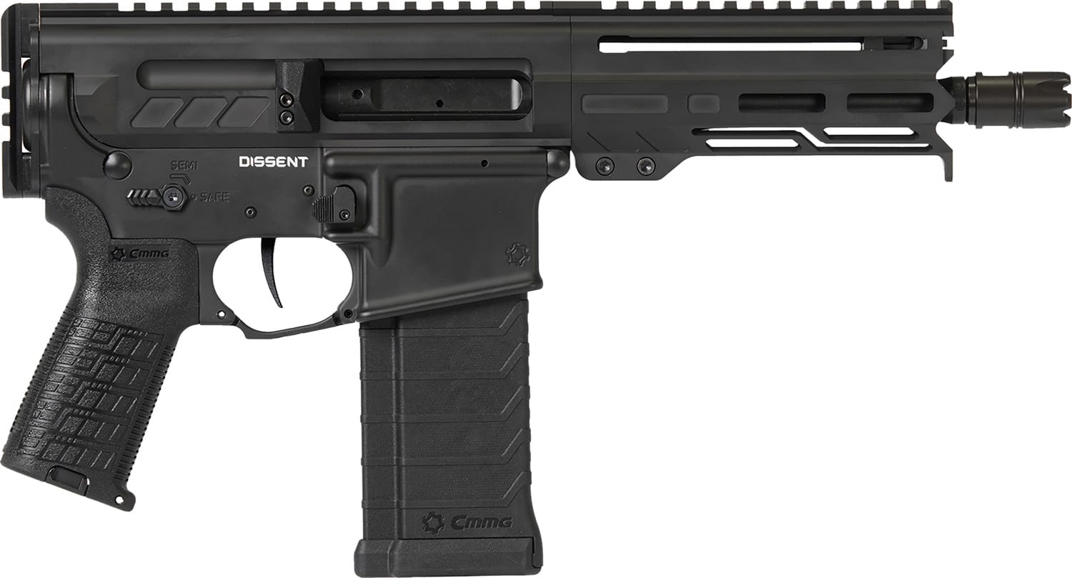 CMMG 54AA847AB Dissent 5.7x28mm 32+1 6.50", Black Cerakote Rec, OEM Grip, Picatinny Buffer Adapter, Zeroed Drop-In Single Stage Trigger