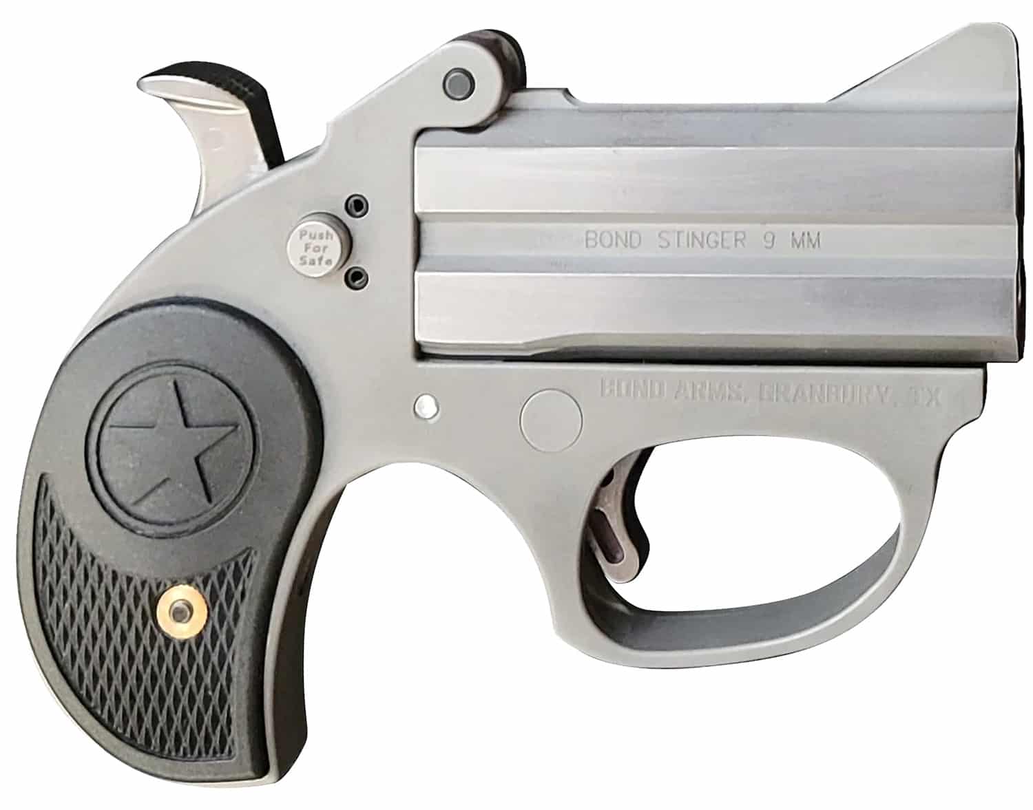 Bond Arms BASRS Stinger Stinger RS 357 Mag/38 Spl 2 Shot 3" Rough Matte Stainless Steel Barrel Rough Matte Stainless Steel Frame Black Rubber Grips Right Hand