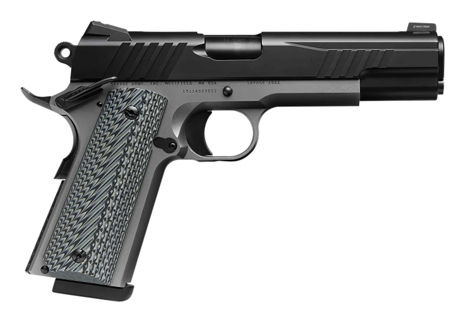 SAV 67201 1911 GOVT 45 5IN BLK/SS BLK MELONITE