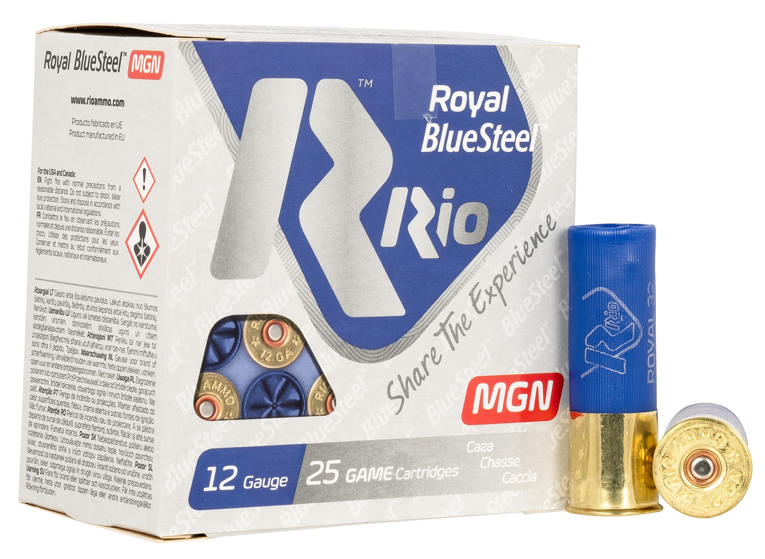 Rio Ammunition RBSM325 Royal BlueSteel 12Gauge 3" 1 1/8oz 5Shot 25 Per Box/10 Case