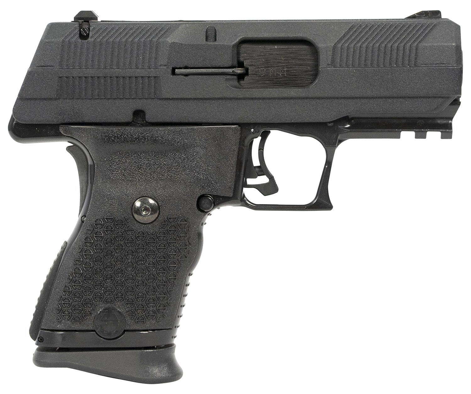 Hi-Point YC9NTB YC9 9mm Luger 10+1 3.93" Black Steel Barrel, Black YC9 Styled/Serrated Slide, Black Polymer Frame w/Picatinny Rail, Black Plastic Grips