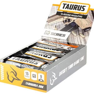 Taurus 389-0009-01 G3 Magazine Pop Display 15rd 9mm Luger Black Steel w/ Polymer Base Plate (12 Mags)