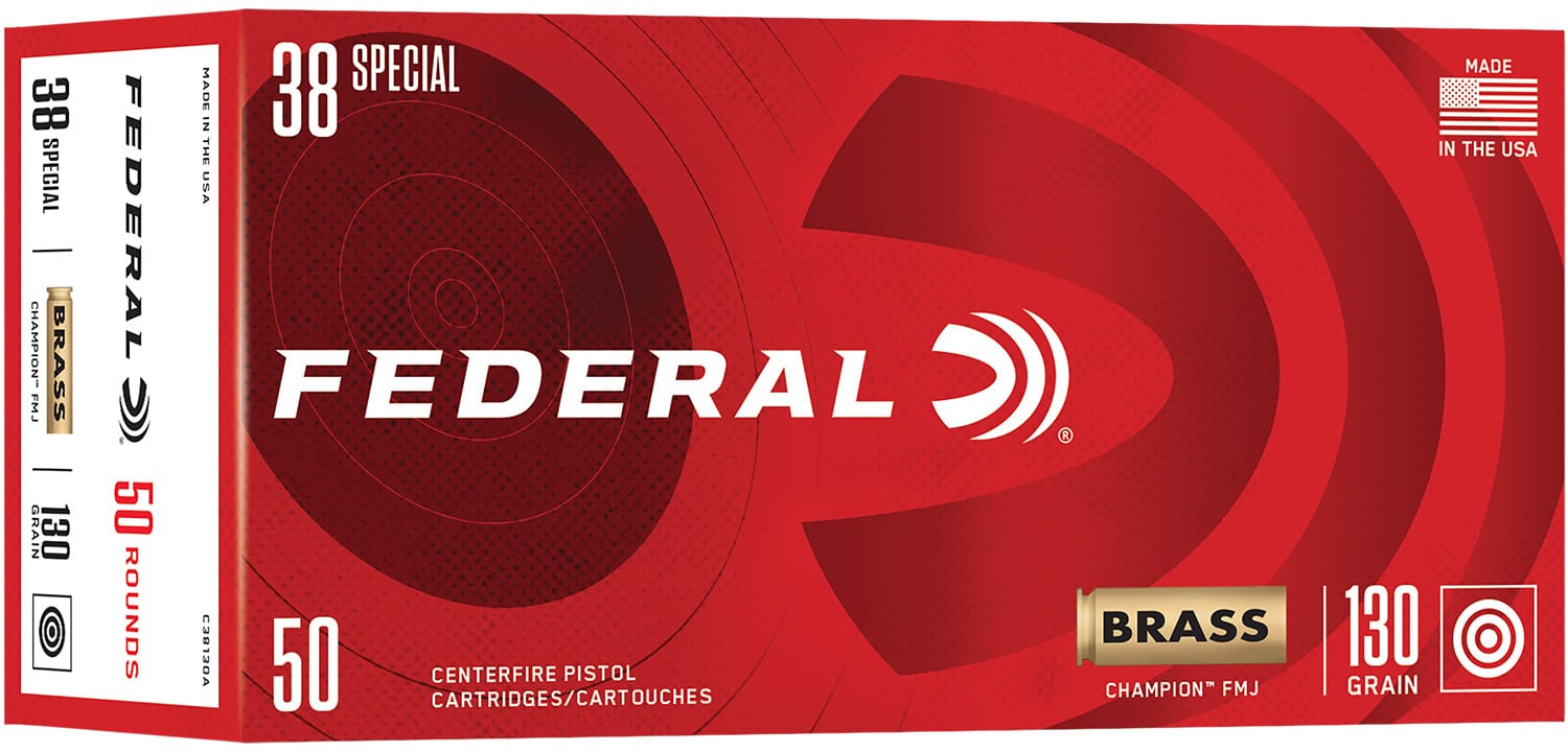 Federal C38130A Champion 38Special 130gr Full Metal Jacket 50 Per Box/20 Case