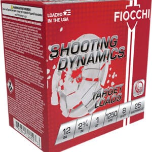 Fiocchi 12SD1X8 Shooting Dynamics 12Gauge 2.75" 1oz 8Shot 25 Per Box/10 Case