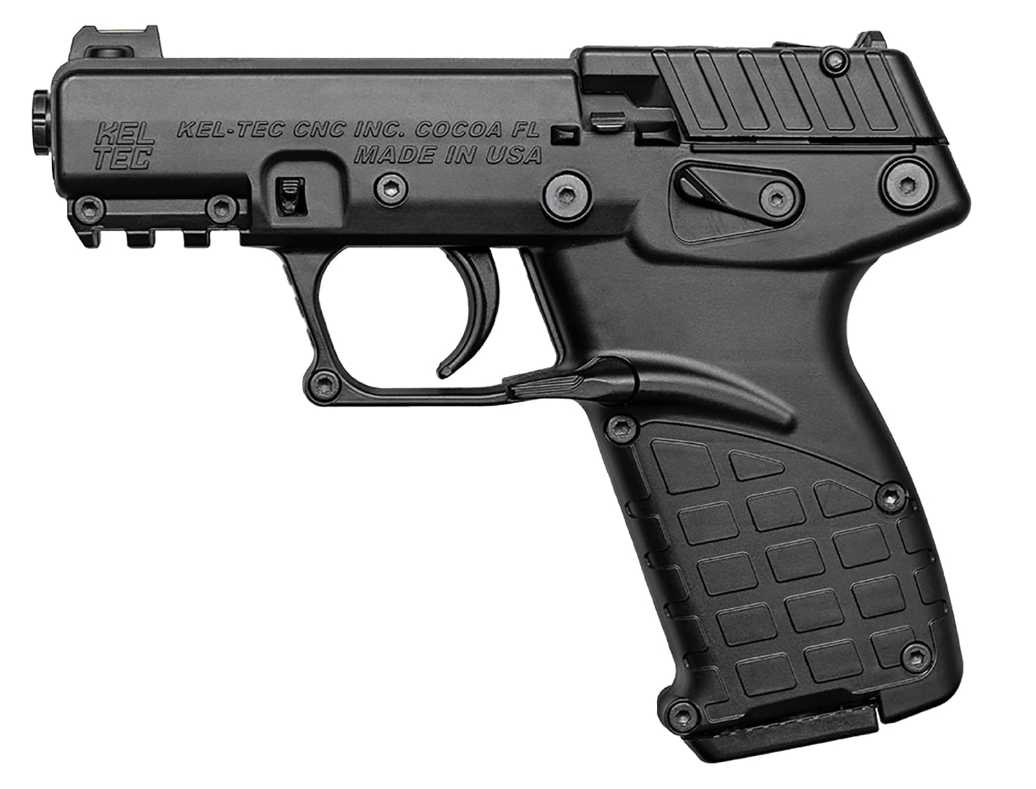 Kel-Tec P17BBLK10 P17 Compact Frame 22 LR 10+1 3.80" Black Threaded Barrel, Black Serrated Slide, Black Polymer Frame w/Picatinny Rail, Textured Grip, Ambidextrous