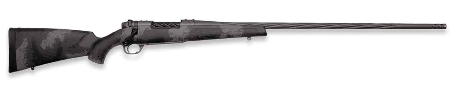 Weatherby MLW01N7MMRR8B Mark V Live Wild 7mm Rem 3+1 26" Gray Cerakote Fluted Threaded Barrel, Gray Cerakote Drilled & Tapped Steel Receiver, Fixed Black w/Gray Accents Polymer Stock, Right Hand