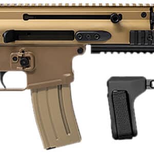 FN 38101883 SCAR 15P 5.56x45mm 30+1 7.50" Black Steel Barrel, Flat Dark Earth Anodized Picatinny Rail Aluminum Receiver, SB Tactical Brace, Ambidextrous