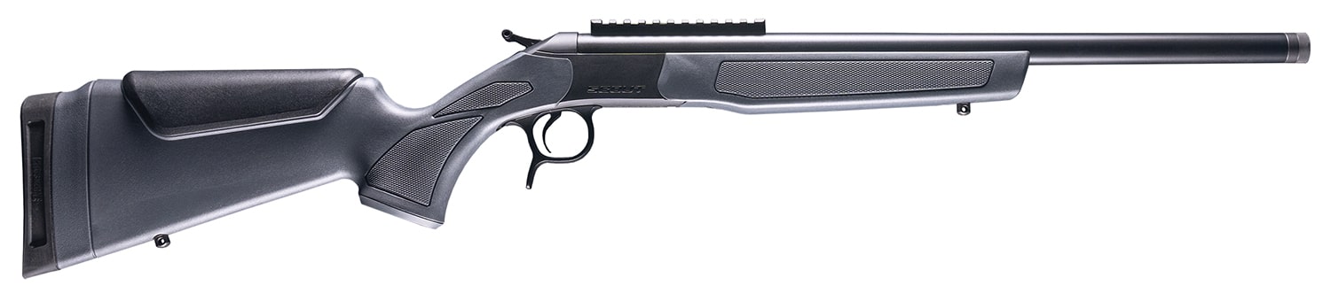 CVA CR4444 Scout 44 Mag 1rd 20" Blued Threaded Barrel, Blued Picatinny Rail Receiver, Stealth Gray Fixed Synthetic Stock