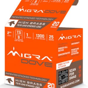 Migra Ammunitions M20LF7.59 Dove 20Gauge 2 3/4" 1oz 7.5/9Shot 25 Per Box/10 Case
