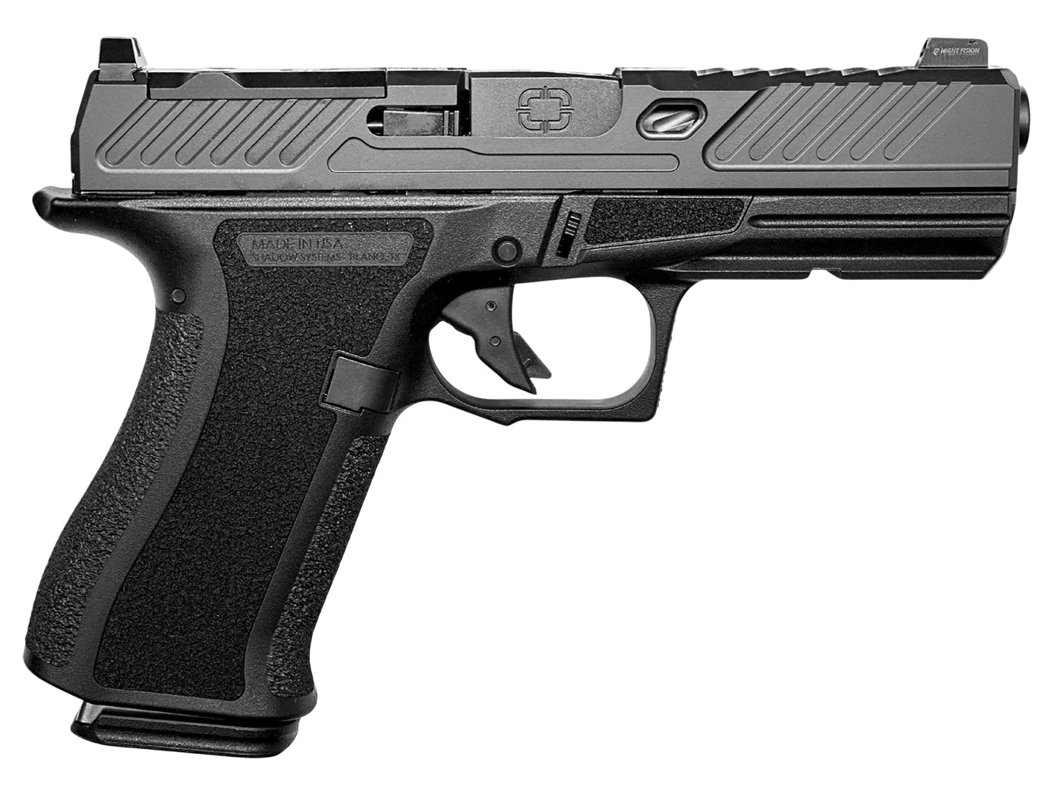 Shadow Systems SS-5056 CR920XL Elite Sub-Compact Frame 9mm Luger 10+1 4.18" Black Nitride Match Grade Barrel, Long/Optic Cut/Serrated/Window Cut Slide, Black Polymer Frame w/Beavertail & Picatinny Rai