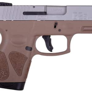 Taurus 1-G2S939B G2S Compact Frame 9mm Luger 7+1 3.26" Matte Stainless Steel Barrel, Black Stainless Steel Serrated Slide, Brown Polymer Frame w/Accessory Rail, Black Polymer Grip