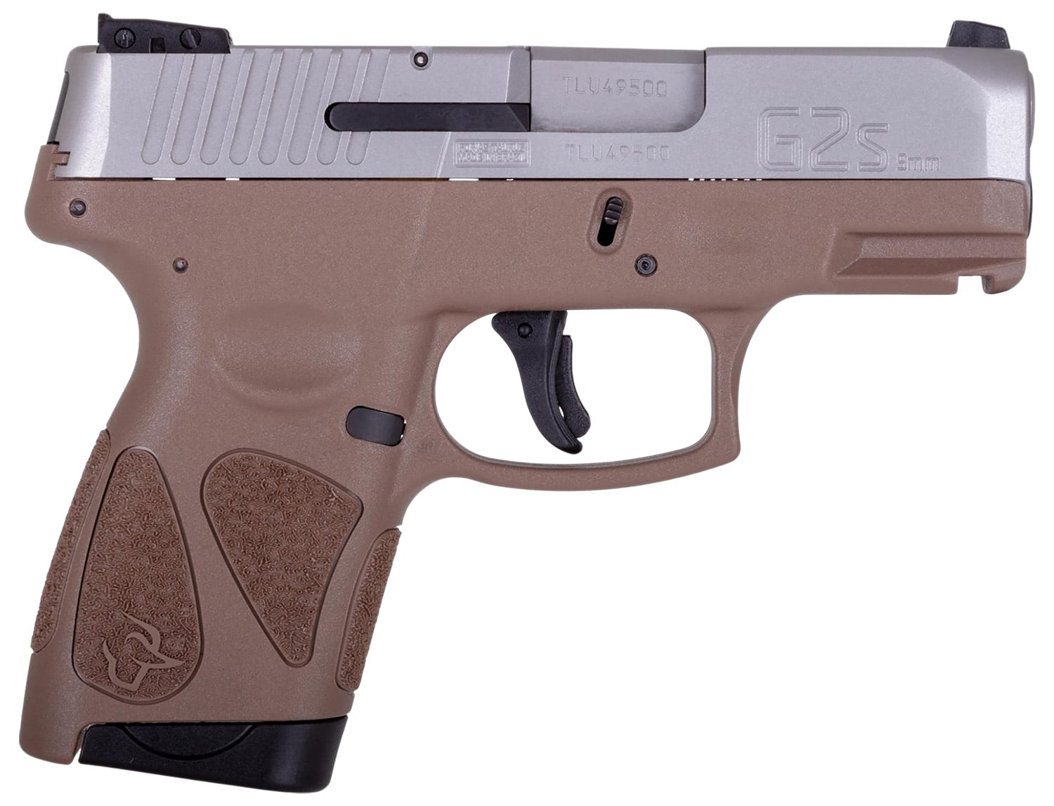 Taurus 1-G2S939B G2S Compact Frame 9mm Luger 7+1 3.26" Matte Stainless Steel Barrel, Black Stainless Steel Serrated Slide, Brown Polymer Frame w/Accessory Rail, Black Polymer Grip