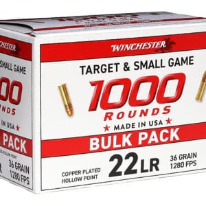 Winchester Ammo 22LR1KHP 22LR 36gr Plated Hollow Point 1000 Per Box/2 Case