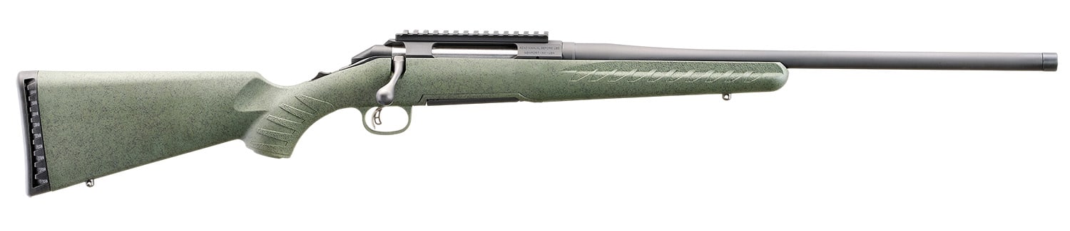 Glenfield 52006 Model A Full Size 350 Legend 5+1 20" Matte Black Threaded Barrel, Matte Black Alloy Steel Receiver w/Picatinny Rail, Moss Green Splatter Fixed Synthetic Stock, Thread Protector