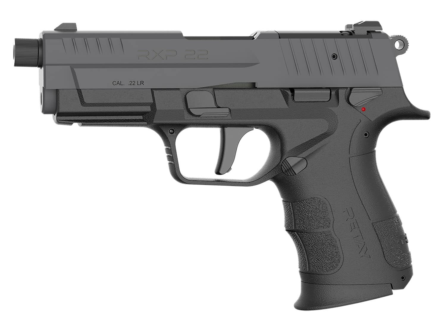 Retay USA RXP22BSG13TH RXP 22 LR 13+1 4" Threaded Barrel, Gray Cerakote Optic Ready/Serrated Slide, Black Cerakote Polymer Frame w/Accessory Rail, RMSc/RMR Footprint