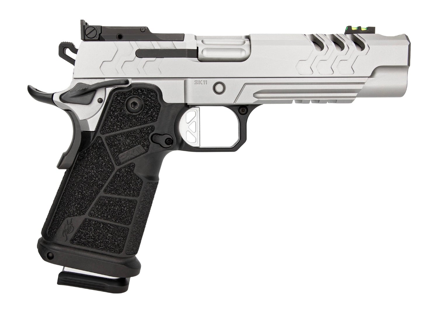 Kimber Mfg, Inc 3500080 2K11 Full Size 9mm Luger 20+1 5" Matte Stainless Steel Compensated Barrel & Lightening Cut/Optic Ready/Serrated Slide, Matte Stainless Steel Frame w/Beavertail & Picatinny Rai