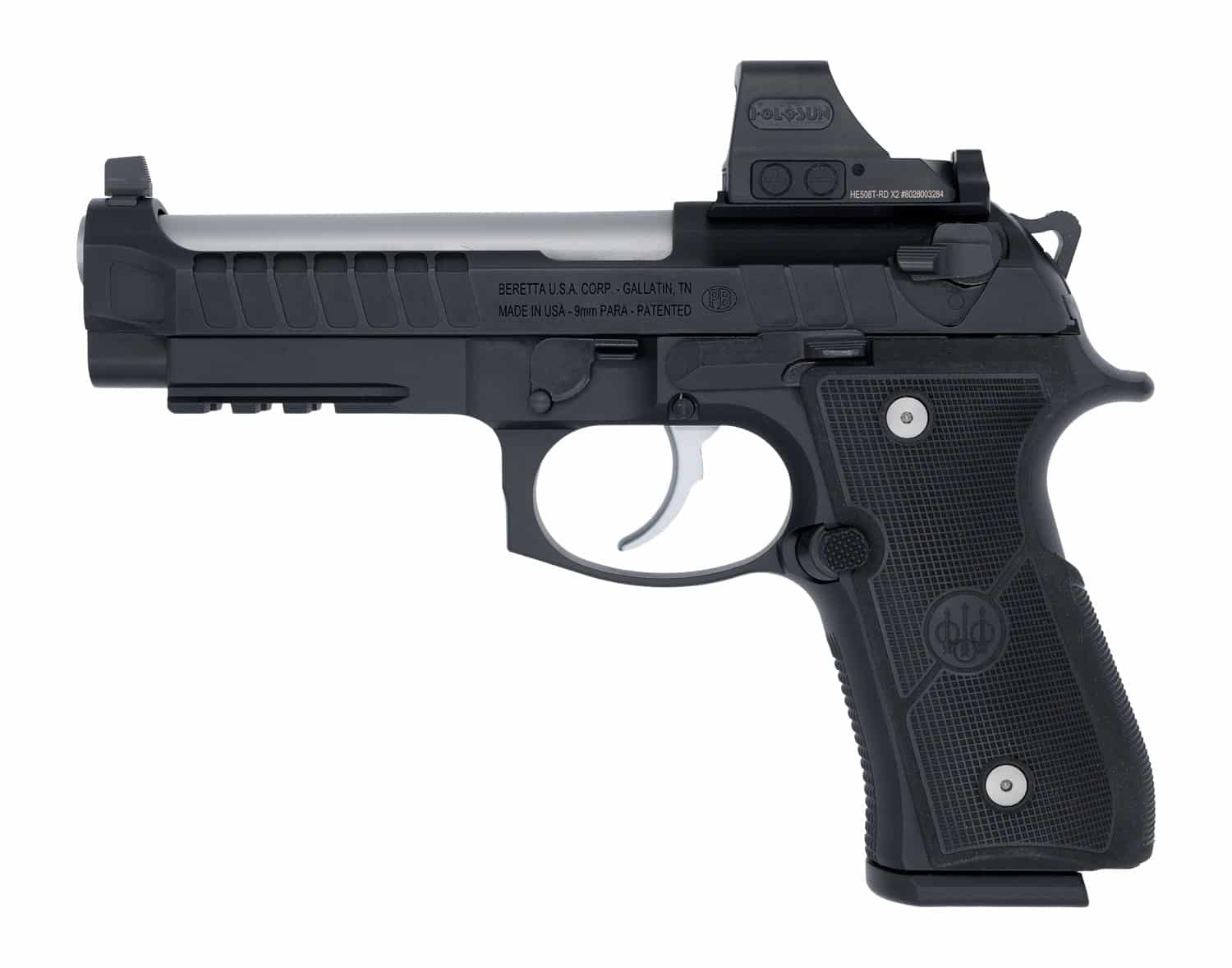 Langdon Tactical Tech 92E2TJRRBS Beretta 92 Elite Full Size 9mm Luger 18+1 4.70" Stainless Barrel, Inox Stainless Steel Optic Ready/Serrated Slide, Black Anodized Aluminum Frame w/Picatinny Rail, Tex