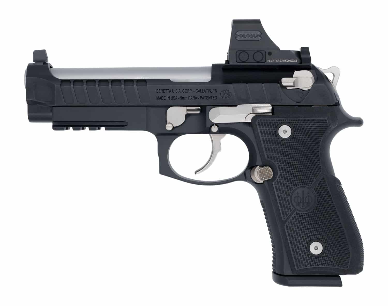 Langdon Tactical Tech 92E2CBRRBS Beretta 92 Elite Full Size 9mm Luger 18+1 4.70" Stainless Barrel, Black Nitride Stainless Steel Optic Ready/Serrated Slide, Black Cerakote Aluminum Frame w/Picatinny