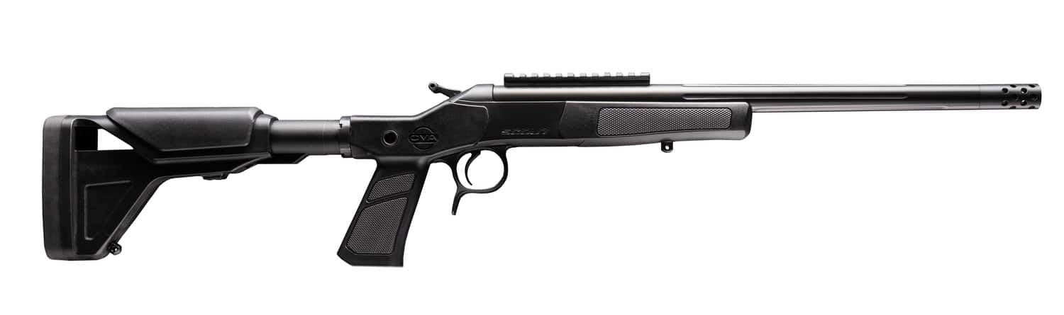 CVA CR4438XP Cascade XP-SB SBR 350 Legend 1rd 16.50" Matte Stainless Steel Fluted Threaded Barrel & Receiver w/Picatinny Rail, Graphite Black Adj Buffer Tube Synthetic Stock, Black Grip