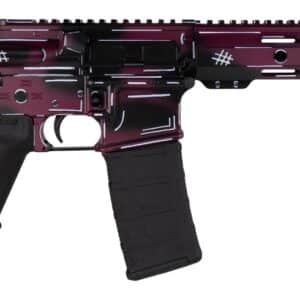 Shark Coast Tactical SCC07053ANBCHY-P Anime-15 5.56 NATO 30+1 10.50" Black Nitride Threaded Barrel, Black Cherry Cerakote Aluminum Receiver w/Picatinny Rail, Polymer SB Tactical SBA3 Brace, Magpul MOE