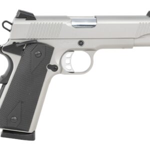 Tisas Arms 10100123 1911 Carry 45 ACP 8+1 4.25" Stainless Steel Serrated Slide & Frame w/Beavertail, Black Rubber Grip