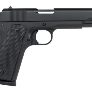 Tisas Arms 10100519 1911 A1 Service 9mm Luger 7+1 5" Stainless Steel Barrel, Black Cerakote Carbon Steel Serrated Slide & Frame w/Beavertail, Black Rubber Grip