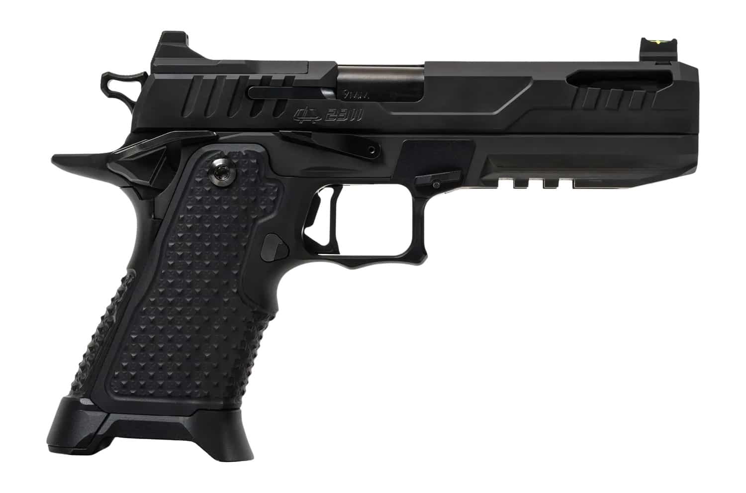 Oa Defense 2311 Pro Elite Full Size 9mm Luger 21+1 5" Black DLC Steel Optic Ready/Serrated Slide, Black Aluminum Frame w/Picatinny Rail, Black Aluminum Grip, Ambidextrous