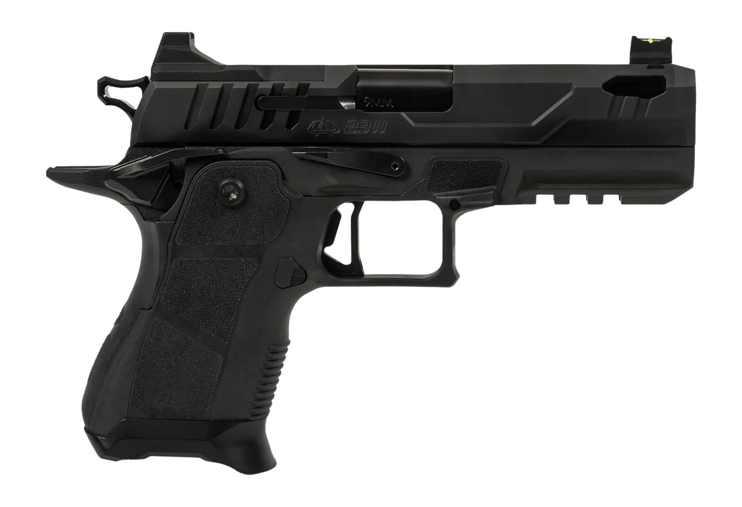 Oa Defense 2311 Pro Compact Frame 9mm Luger 15+1 4.25" DLC Black Steel Optic Ready/Serrated Slide, Black Aluminum Frame w/Picatinny Rail, Black Polymer Grip, Ambidextrous
