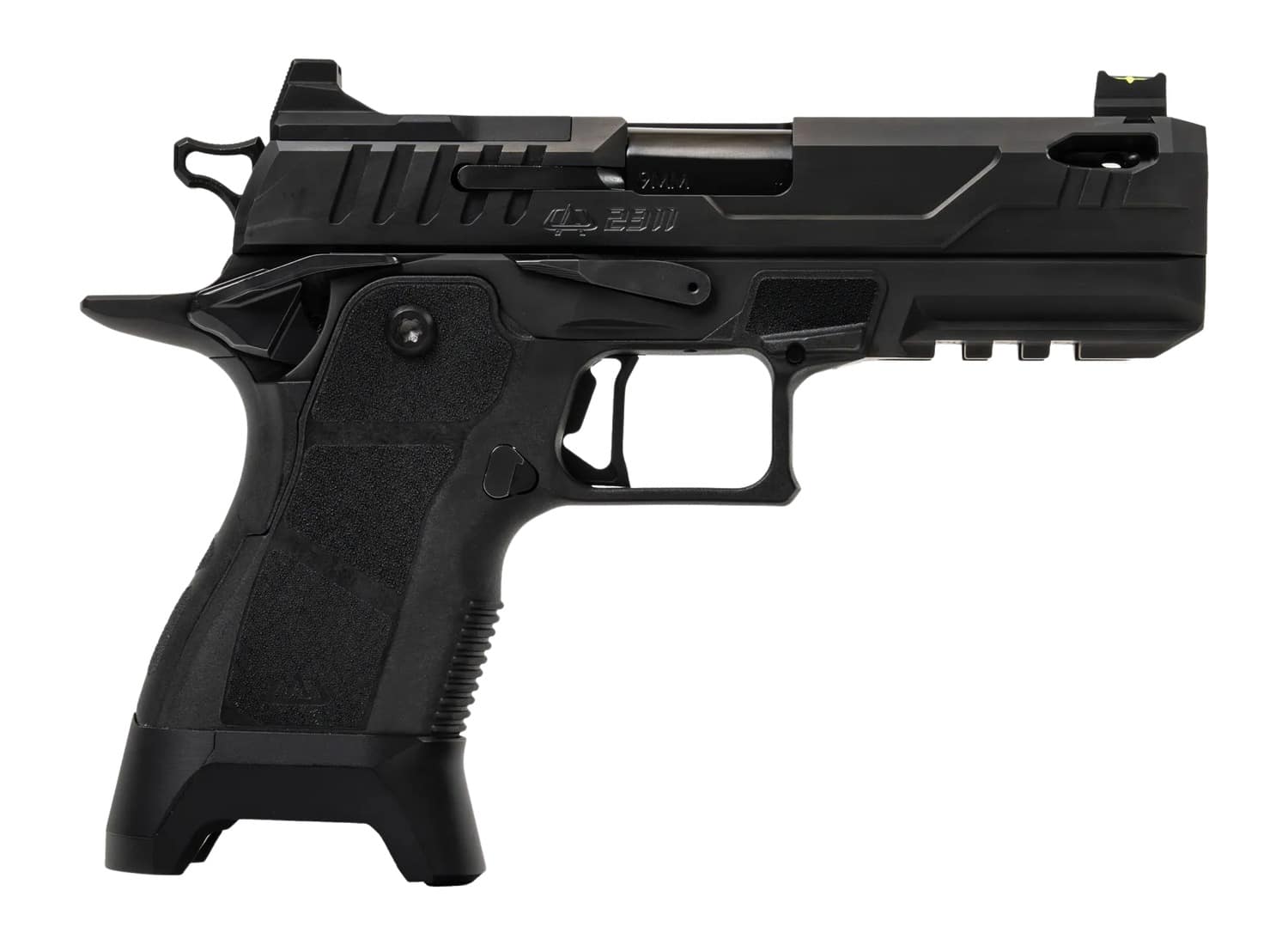 Oa Defense 2311 Pro w/Plus Kit Compact Frame 9mm Luger 17+1 4.25" Black Ported Barrel, DLC Black Steel Optic Ready/Serrated Slide, Black Aluminum Frame w/Picatinny Rail, Black Polymer Grip, Ambidextr