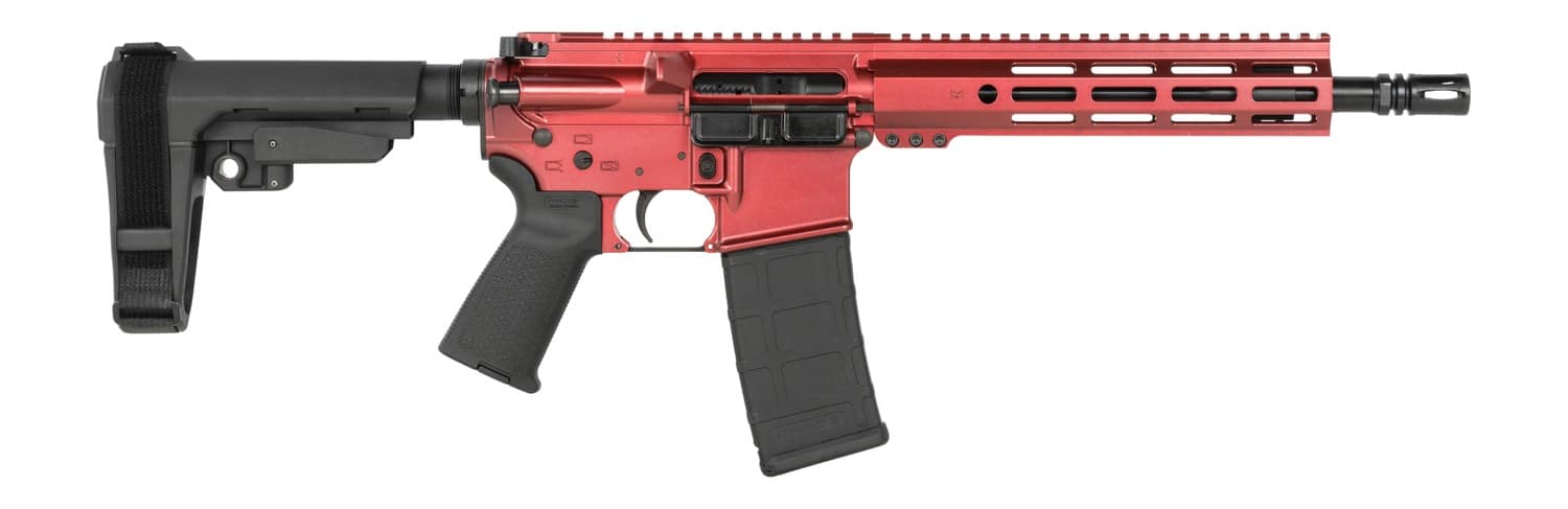 Shark Coast Tactical SCC07121BLZ-P Blaze 5.56 NATO 30+1 10.50" Black Nitride Threaded Barrel, Aluminum Receiver w/Picatinny Rail, M-LOK Handguard, Polymer SB Tactical SBA3 Brace, Polymer Grip