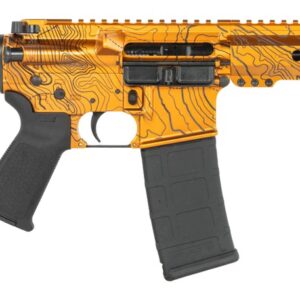 Shark Coast Tactical SCC07329TOPOR-P Topography  5.56 NATO 30+1 10.50" Black Nitride Threaded Barrel, Aluminum Receiver w/Picatinny Rail, M-LOK Handguard, Polymer SB Tactical SBA3 Brace, Polymer Grip