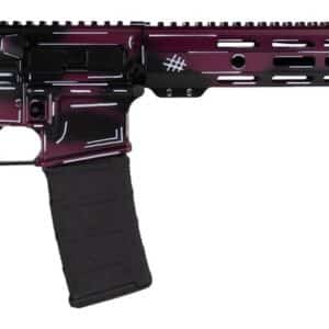 Shark Coast Tactical SCC02119ABKCH Anime-15  5.56 NATO 30+1 16" Black Nitride Threaded Barrel, Black Cherry Cerakote Aluminum Receiver w/Picatinny Rail, M-LOK Handguard, Magpul Collapsible Black Polym