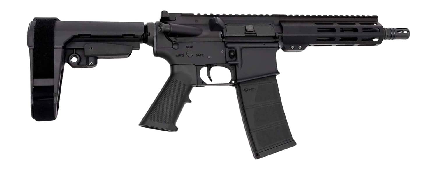 Andro Corp Industries 3008CB ACI-15 CQB 300 Blackout 30+1 8" Black Nitride Threaded Barrel, Black Anodized Aluminum Receiver w/Picatinny Rail, M-LOK Handguard, Black Polymer SBA3 Pistol Brace, A2 Grip