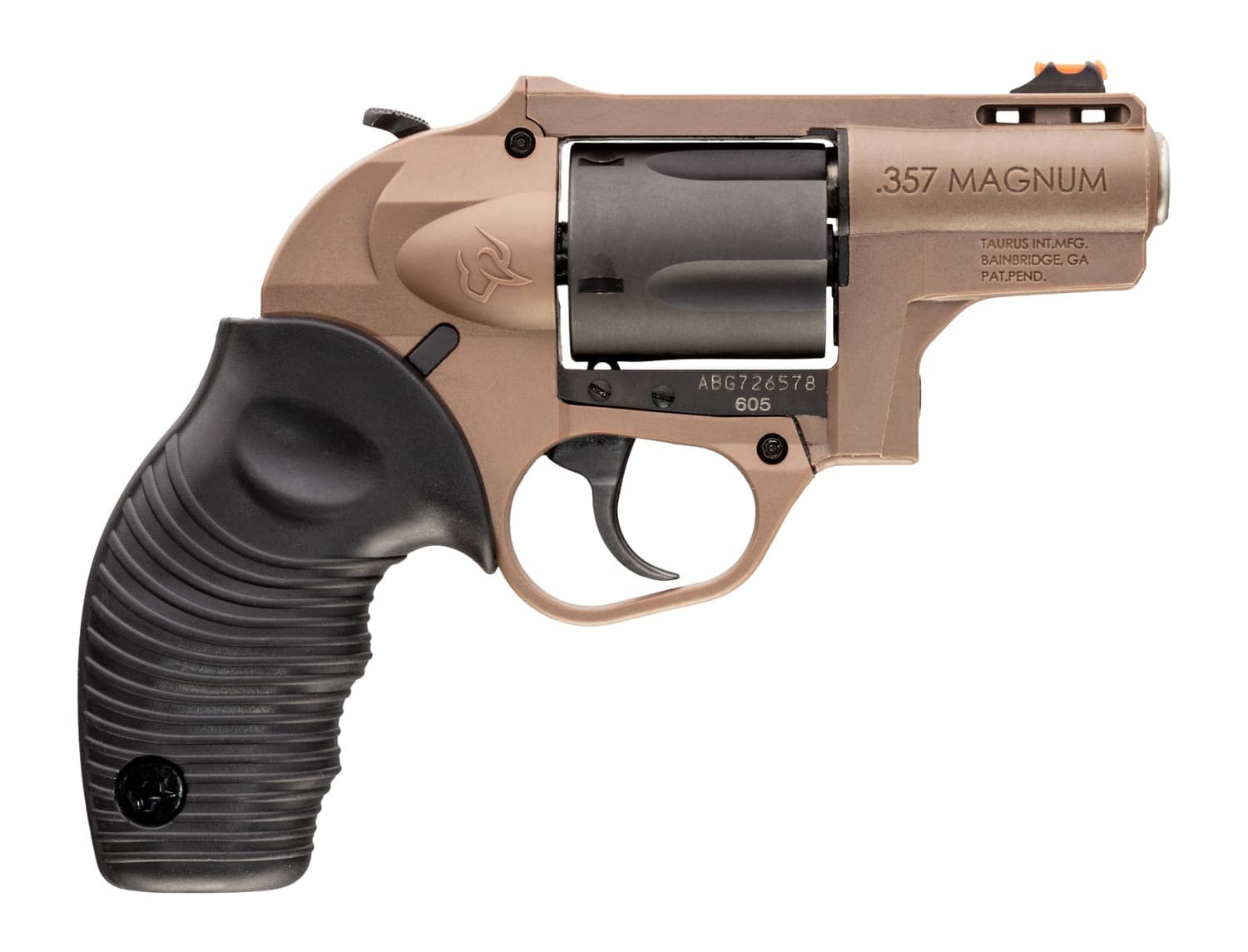 Taurus 2-605021B 605 Poly Protector Small 357 Mag/38 Special +P 5 Shot 2" Brown Polymer Stainless Steel Barrel, Matte Black Oxide Cylinder, Brown Polymer Alloy Steel Frame, Black Ridged Rubber Grip, T